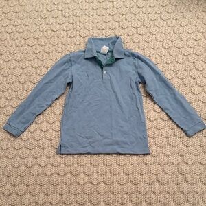 Bella Bliss Light Blue Long-Sleeve Polo with Green Trim